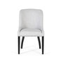 GINER Y COLOMER Lot de chaises en tissu gris et pieds en bois noir